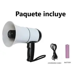 GENERICO - Megafono bateria portatil y con grabadora NEGRO