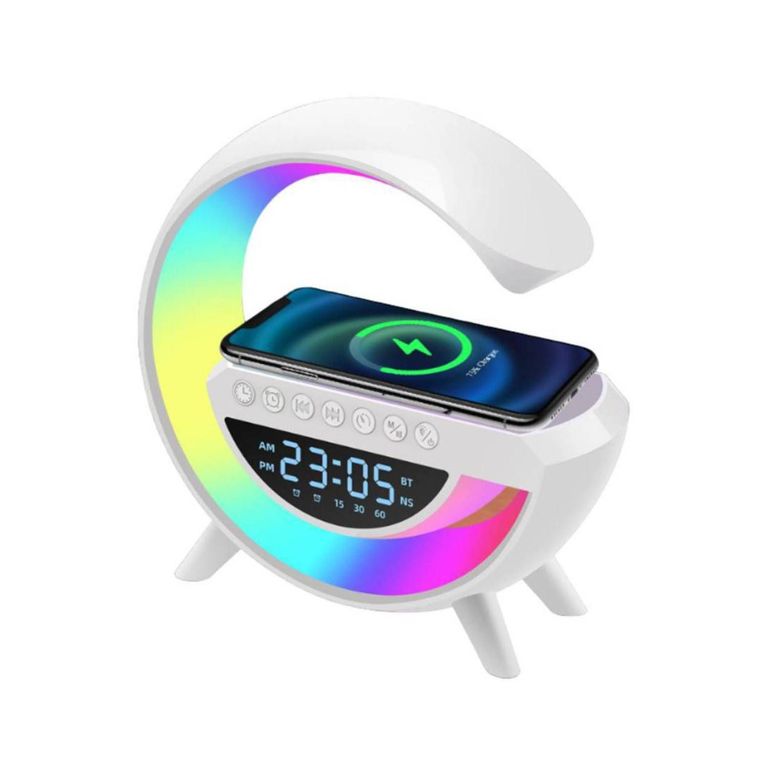 Parlante G 6 en 1 Luz Led Carga Inalámbrica Parlante Bluetooth Reloj