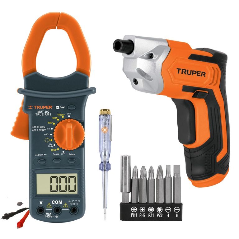 Kit pinza amperimétrica Destornillador inalámbrico profesional
