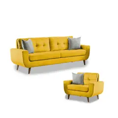 FABIANI HOME - Juego de Sala Vintage 3 1 Fabiani Mango Amarillo