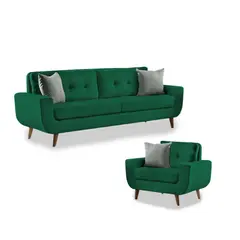 FABIANI HOME - Juego de Sala Vintage 3 1 Fabiani Mango Verde Oscuro