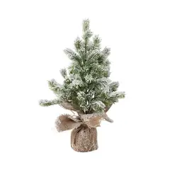 VATYERTY - Árbol de Navidad de luz cálida flocado simulado de PE con luces 30cm