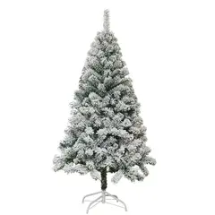 VATYERTY - Árbol de Navidad flocado de PVC blanco 120cm