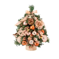 VATYERTY - Mini juego de árbol de Navidad brillante oro 35cm