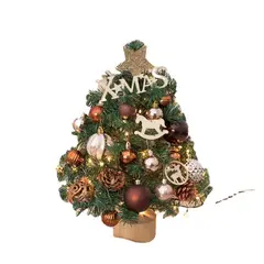VATYERTY - Mini árbol de Navidad de aguja de pino simulado marrón 40cm