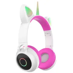 SEISA - Audífono oreja de gato blanco con rosa ZW-059 Élegans