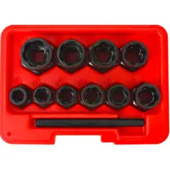 GENERICO - JUEGO EXTRACTOR DE PERNOS Y TUERCAS DAÑADAS 11PCS WORKTOOLS