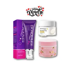 BIOAQUA - PACK Crema Aclarante de Arroz, Despigmentante y Exfoliante -