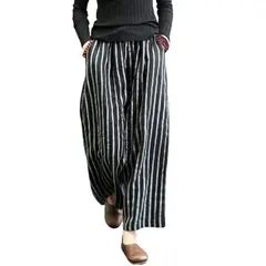 DENISASAA - Pantalones anchos pantalones rectos casuales a rayas retro