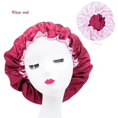 DENISASAA - Gorro Satin Para Dormir Cabello Liso Y Rizado Evita Enredos-Rojo