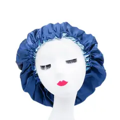 DENISASAA - Gorro Satin Para Dormir Cabello Liso Y Rizado Evita Enredos-Azul Marino