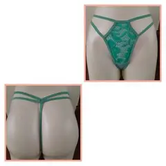 GENERICO - PANTY SEMI HILO SEXY DE ENCAJE Y ALGODON TALLA UNICA AJUSTABLE