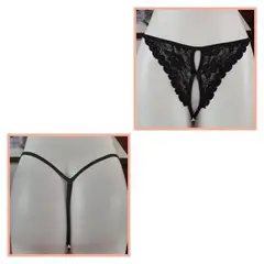 GENERICO - PANTY SEMI HILO SEXY DE ENCAJE Y ALGODON TALLA UNICA SIEMPRE LISTA