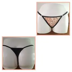 GENERICO - PANTY SEMI HILO SEXY DE ENCAJE Y ALGODON TALLA UNICA AJUSTABLE