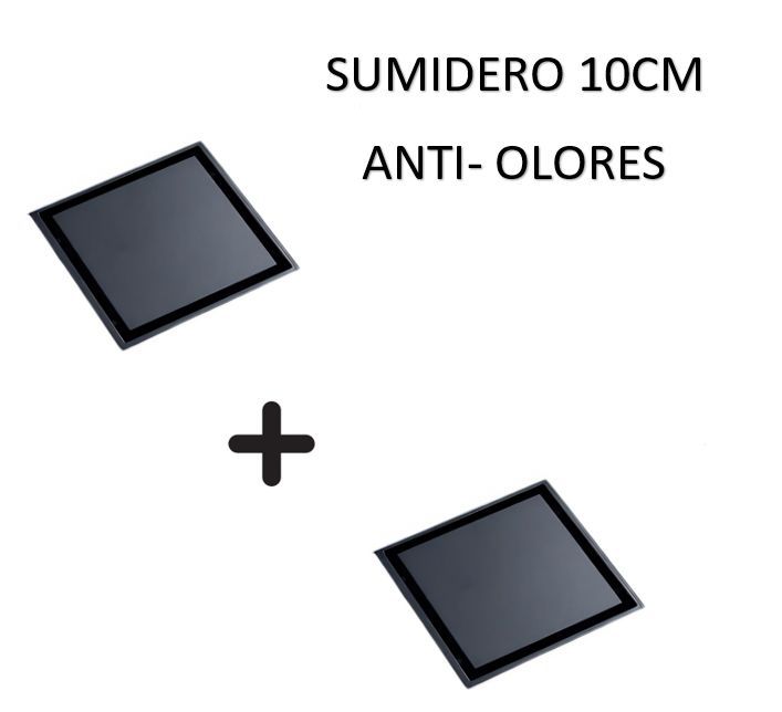 SUMIDERO REVERSIBLE ACERO SUS 304 DE 10CM NEGRO PACK DE 2 UNIDADES