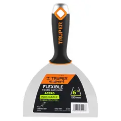 TRUPER - Espátula masillador 6 pulgadas acero inox mango Comfort Grip, Expert