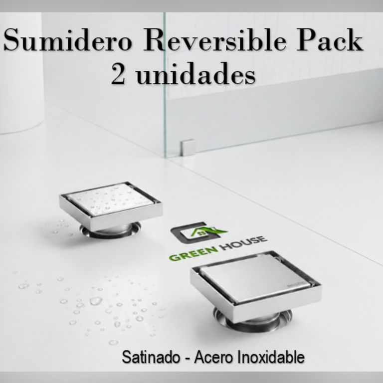 SUMIDERO REVERSIBLE ACERO SUS 304 DE 10CM PACK DE 2 UNIDADES