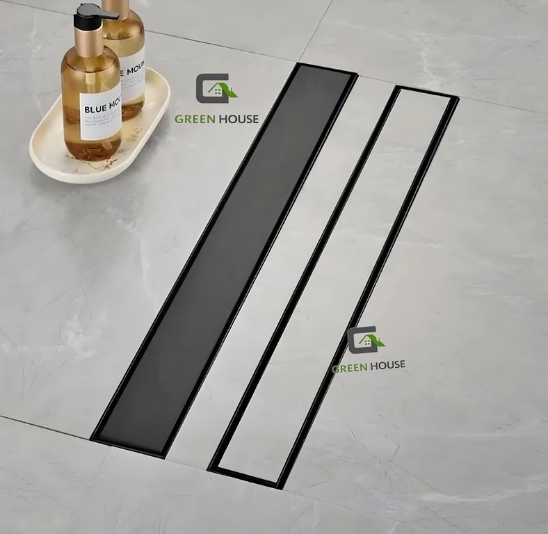 SUMIDERO REVERSIBLE ACERO SUS 304 DE 8X60CM NEGRO