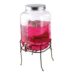 GENERICO - DISPENSADOR DE BEBIDAS 8 LITROS CON SOPORTE DE METAL