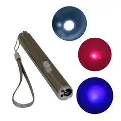 GENERICO - Linterna 3 En 1 Con Laser Rojo Y Luz Uv Funciona A Pila AA