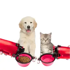 GENERICO - TOMA TODO PORTÁTIL CON DIVISIÓN PARA MASCOTA ROJO