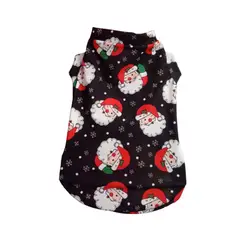 GENERICO - Polo navideño para mascotas perro gato Papa Noel Talla 4