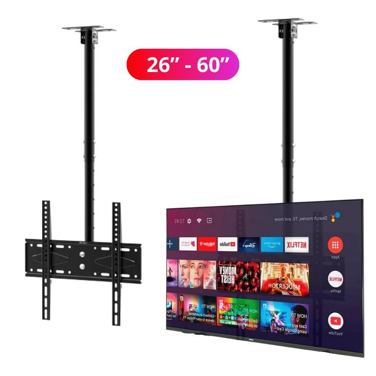 Rack Soporte De Techo TV Colgante de 26 a 60 pulgadas Plegable Negro