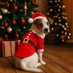 GENERICO - ROPA DE NAVIDAD PARA MASCOTAS MODELO PAPA NOEL - TALLA 2