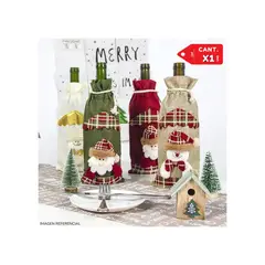 GENERICO - Funda para botella de vino navideño Muñeco de Nieve