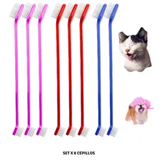 GENERICO - CEPILLO DENTAL MASCOTA PERRO-GATO PACK 8