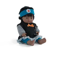 MINILAND - MUÑECA BEBE LATINA 38CM DOLLS CON CONJUNTO AZUL