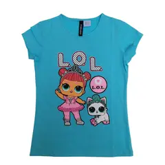 FODAGO - Polo niña manga corta LOL - Turquesa.