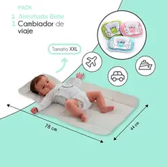 GENERICO - Pack Almohada bebé Cambiador Portatil