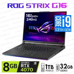 ROG Strix G16 - 2023 Intel Core i9 13980HX Ram 32Gb 1TB SSD T.Video RTX 4070 16" QHD+ 240Hz