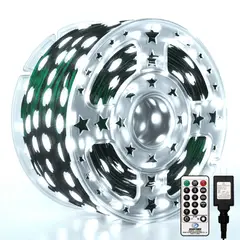 VATYERTY - Luces de Navidad para exteriores 200 luces LED Blanco