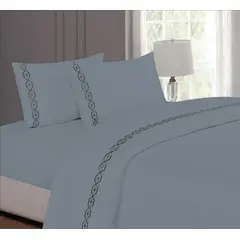 CASATEX - Juego de sabanas King 100% algodón con bordado