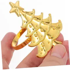 GENERICO - Aro de servilleta arbol de navidad x 6 unidades