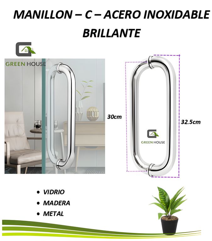 MANILLON - JALADOR - TIRADOR - C - ACERO INOXIDABLE 32CM