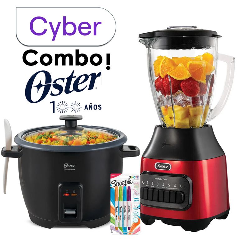 Combo Licuadora de 800w + Olla Arrocera 1.8 Litros Negro