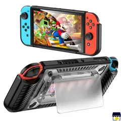 GENERICO - Case o funda con soporte portajuegos para Nintendo Switch OLED - NEGRO
