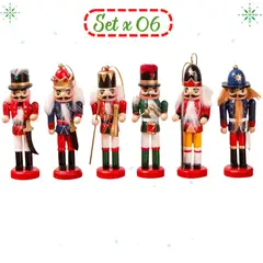 GENERICO - Cascanueces Navidad Soldados Set x 06 - Mide 13 cm alto