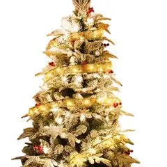 GENERICO - Cinta Guirnaldas Dorado Arbolito Navidad Año Nuevo Decoración Genieka