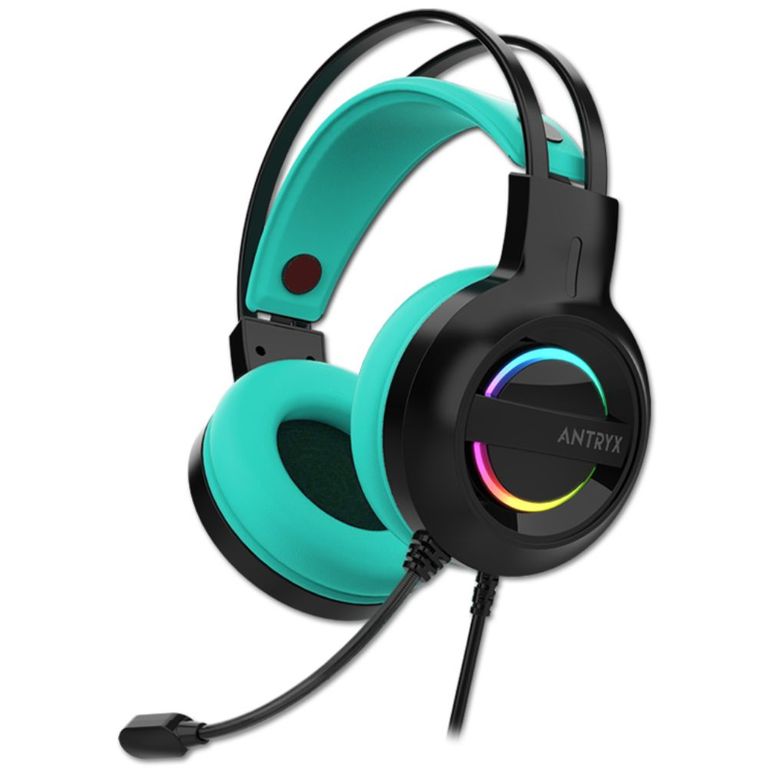 AUDIFONO CON MICROFONO GAMER IRIS-K TURQUESA 7.1 VIRTUAL USB