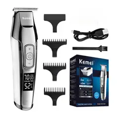 KEMEI - Patillera, Trimmer profesional km-5027 con 4 velocidades