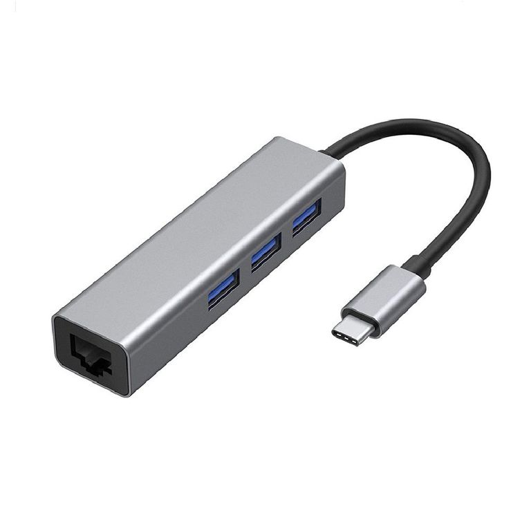 Hub Adaptador Tipo C 3 Puertos Usb 3.0 + Ethernet Gigabit