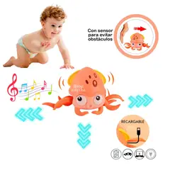 CUTE - Juguete Pulpo Bailarín Recargable con Luces y Música - Melón