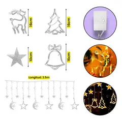 OTTOWARE - Cortina de Luces Navideña Arbol Campana Reno