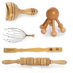GENERICO - Set Masajeadores Reductor Moldeador Rodillo Anti-Celulitis de Madera