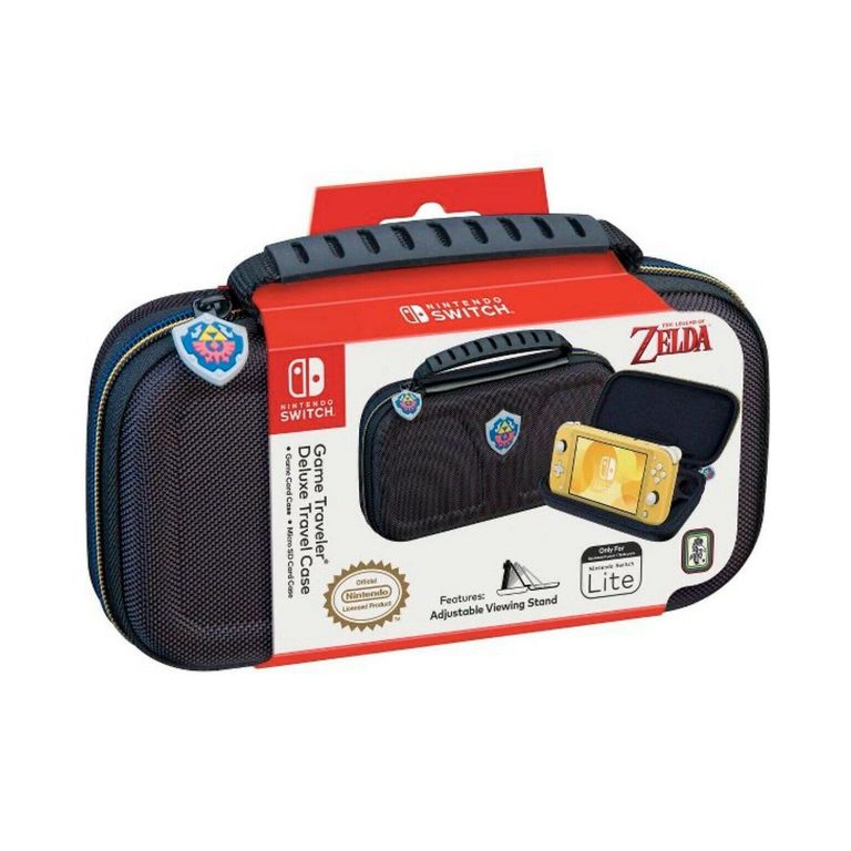 Estuche Game Traveler Deluxe Switch Lite Hyrule Shield Negro