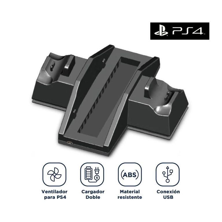 Base de Carga Soporte de Consola y Ventilador para Play Station 4 PS4